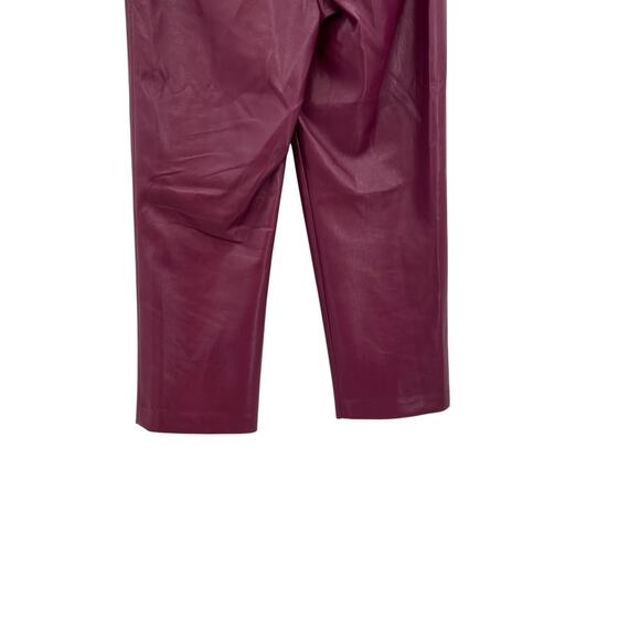 Aritzia Babaton Command Cropped Pants Trouser Vegan Faux Leather Purple Size 0 - Picture 8 of 11